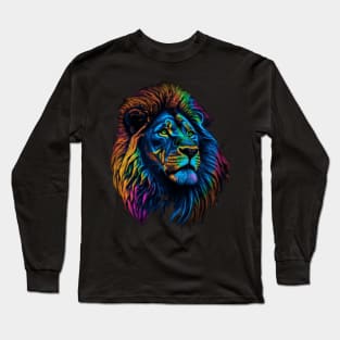 Lion, Neon Glow, King of the Dance Floor - Party Long Sleeve T-Shirt